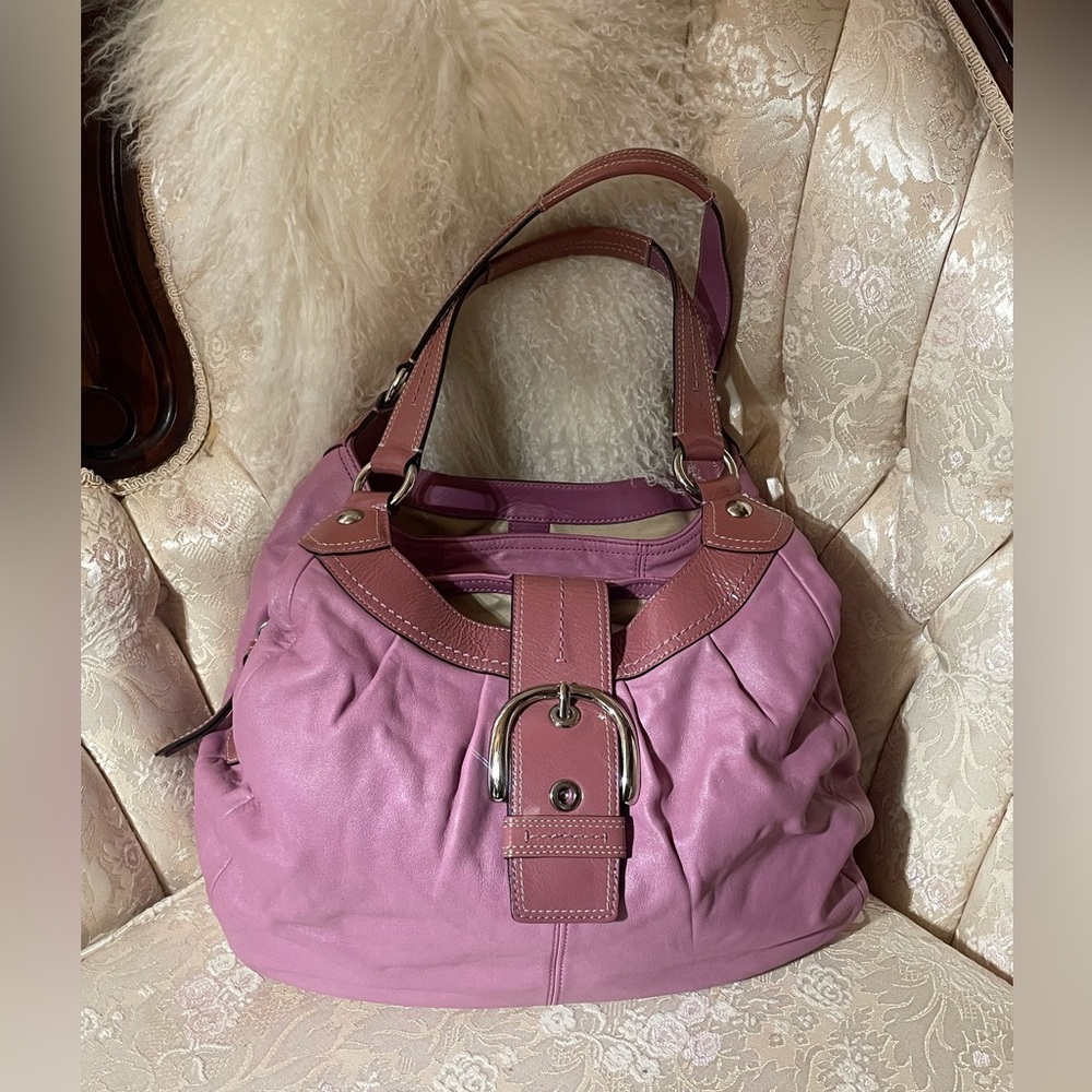 Coach 3 section leather bag